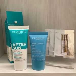 New Clarins Hydra-Essentiel silky cream 15ml & Aftersun Balm 30ml